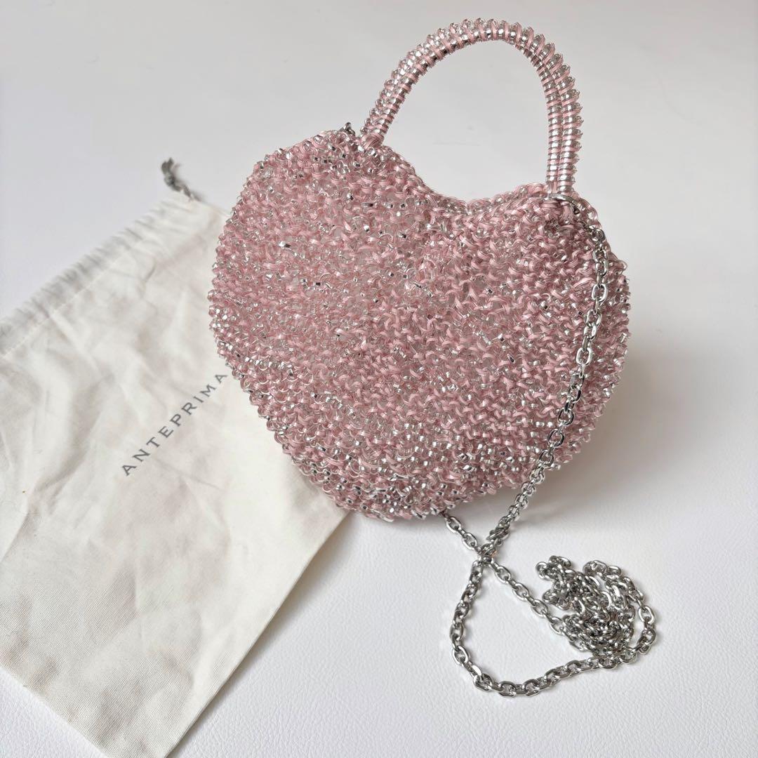 現行品　アンテプリマ　クオーリ　フラミンゴシルバー　2way チェーン付き クオーリ/ミニバッグチャーム/フラミンゴシルバー ｜ 【公式