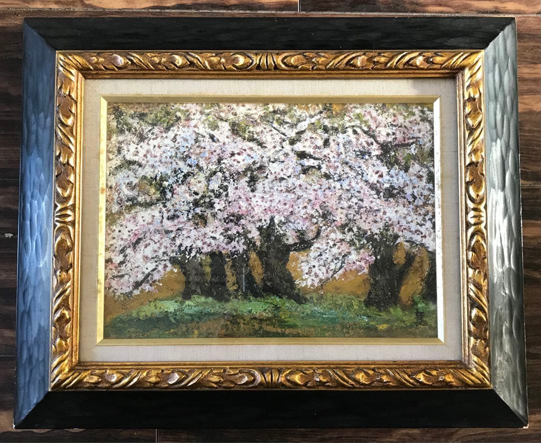 荒井慧「さくら」油彩 F4 額装 春 桜 油絵 油画 絵画 D - メルカリ