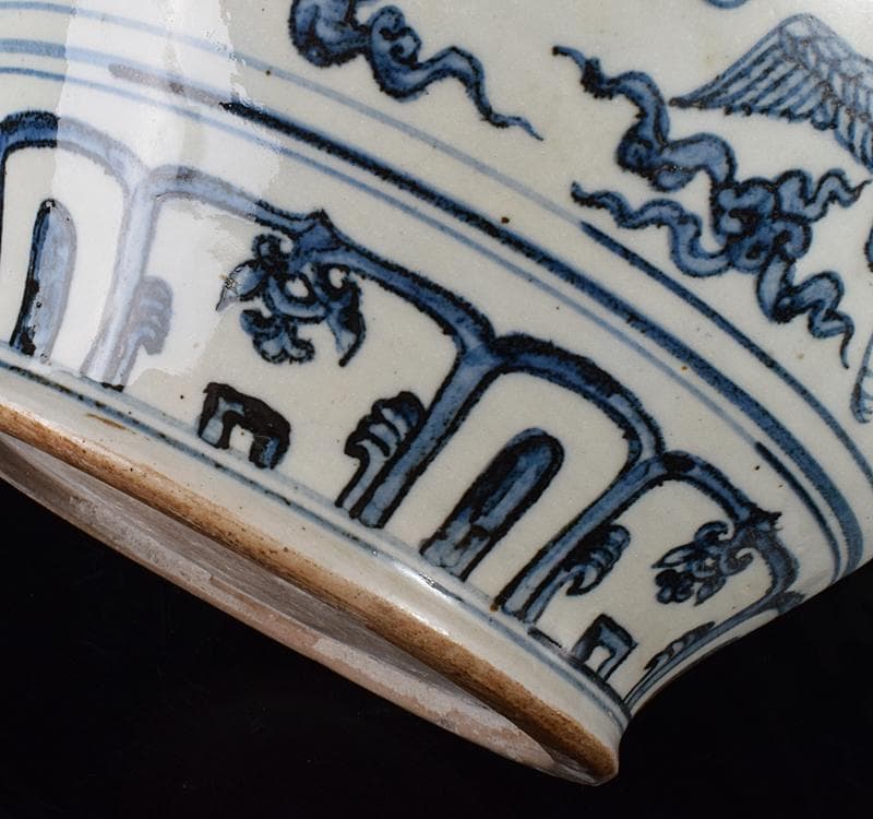 中国 青花 雲鶴文 壷 C 3743C - メルカリ