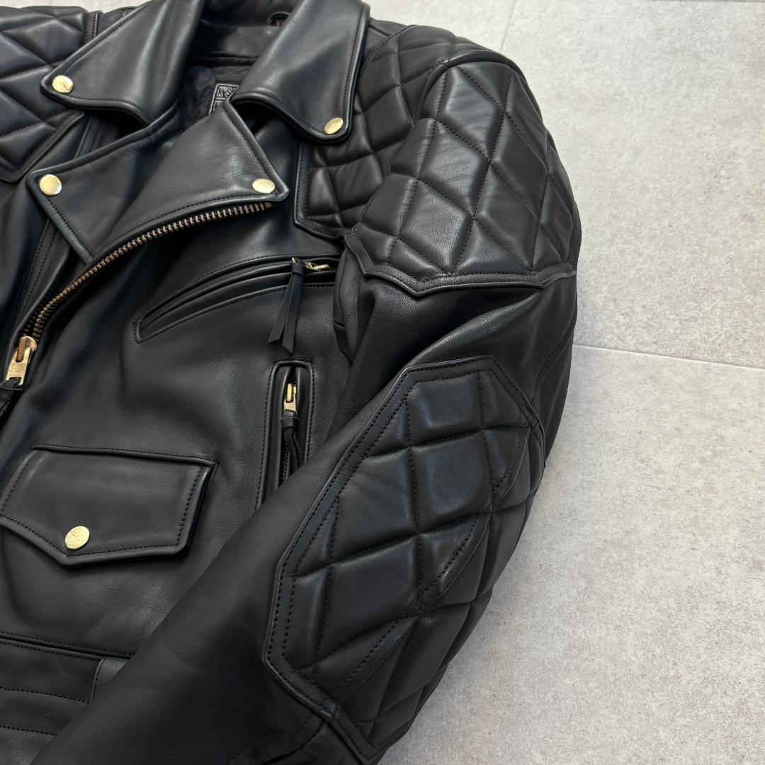 美品・LL】KADOYAカドヤ/EVO/ダブルライダース/キルティングライナー