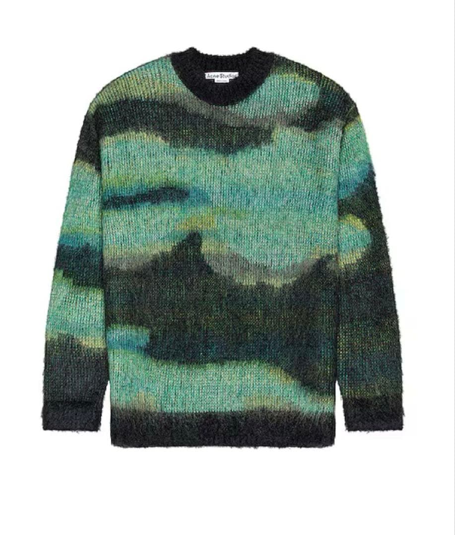 Acne Studios KLINAC mohair knit モヘアニット ACNE STUDIOS - Klinac Brushed Jacquard-Knit Sweater - Multi Acne