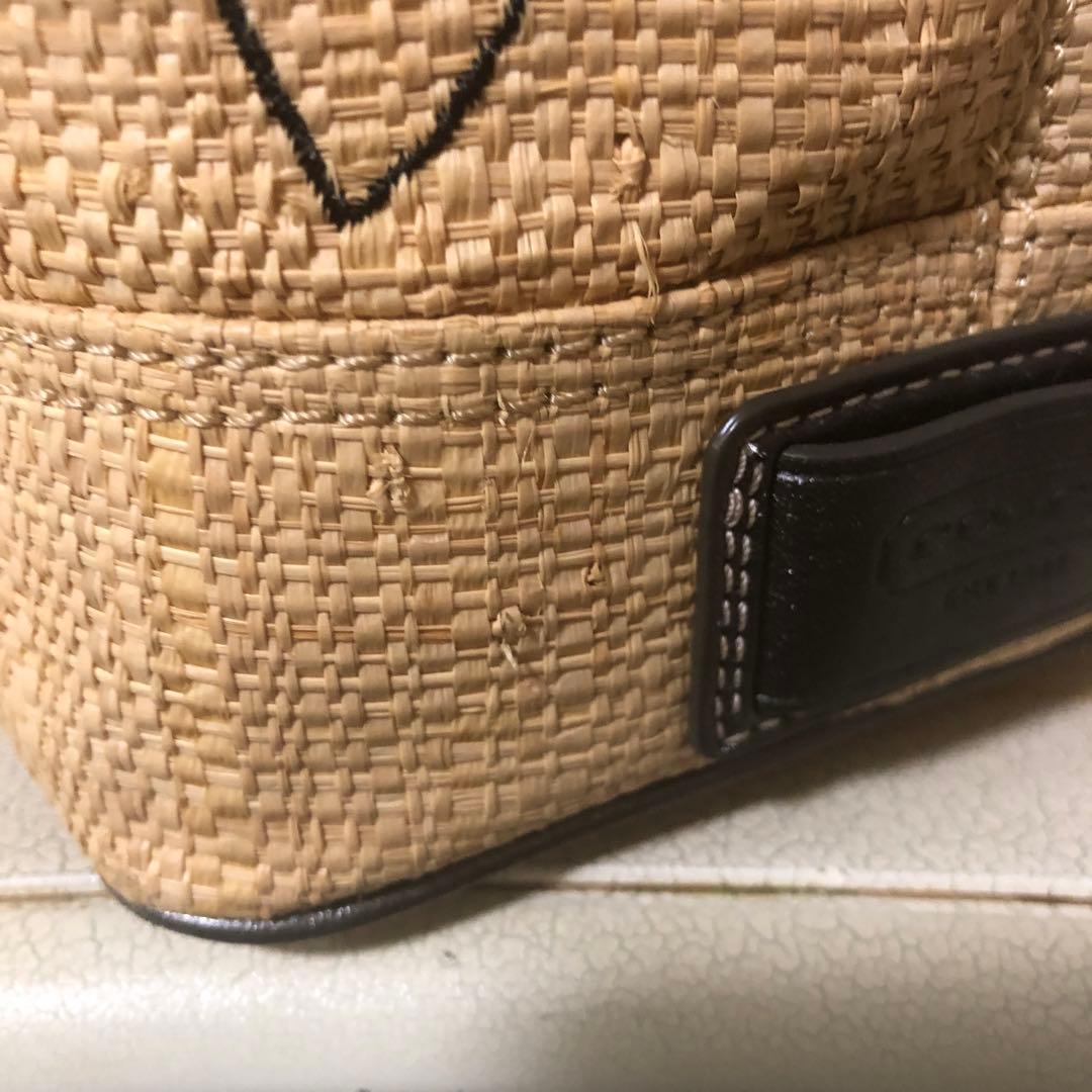 COACHストロートートバッグ フラワーハンプトンズ - メルカリ