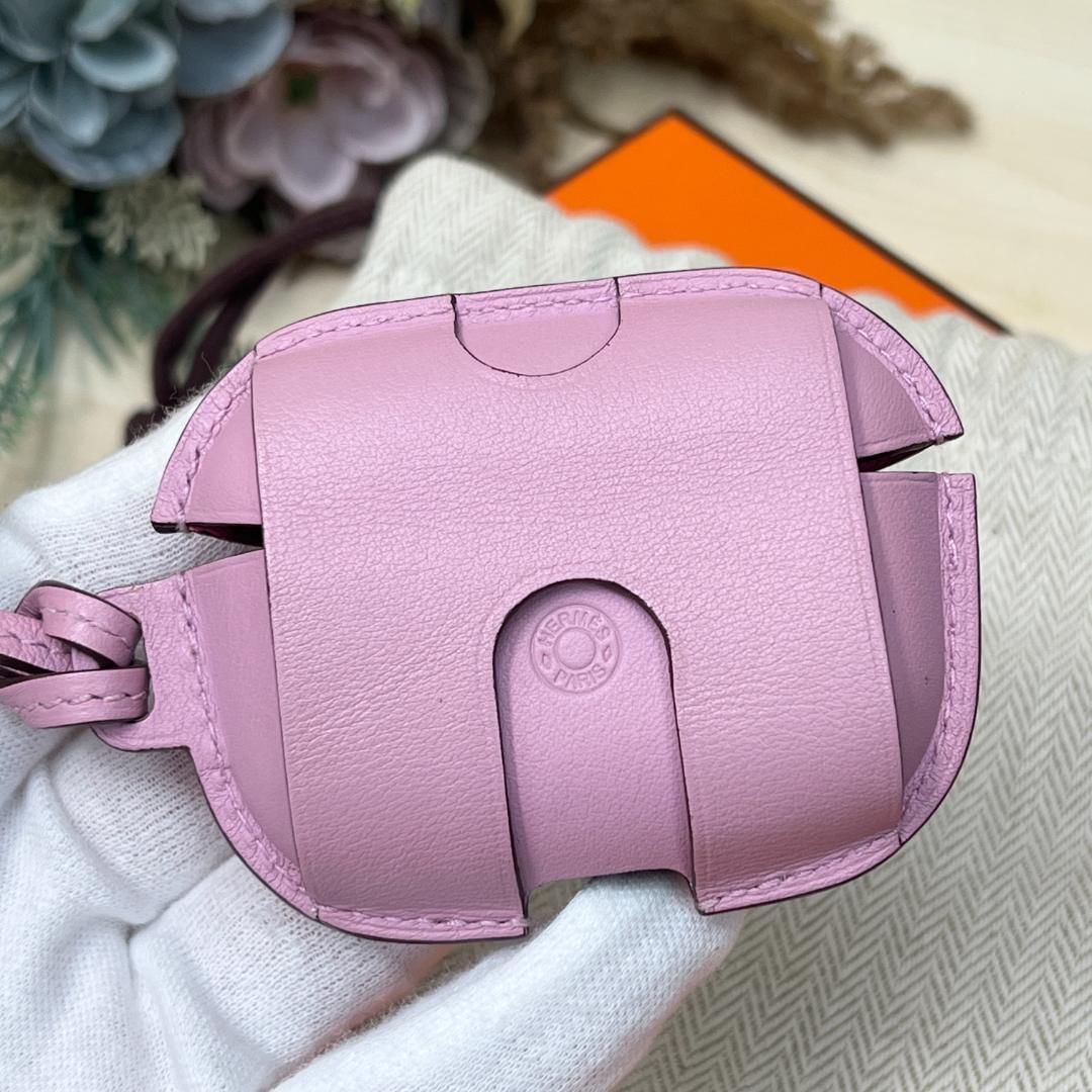 極美品 エルメス AirPods Pro2ケース ピンク レザー イヤホンケース AirPods Pro 2 3 ケース レザー 革 AirPods4 Pro3ケース 本革調 Pro2