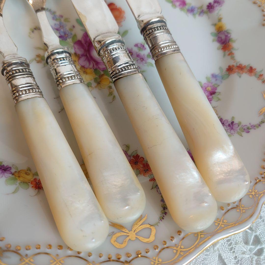 白蝶貝 デザートカトラリーセット ナイフ フォーク マザーオブパール