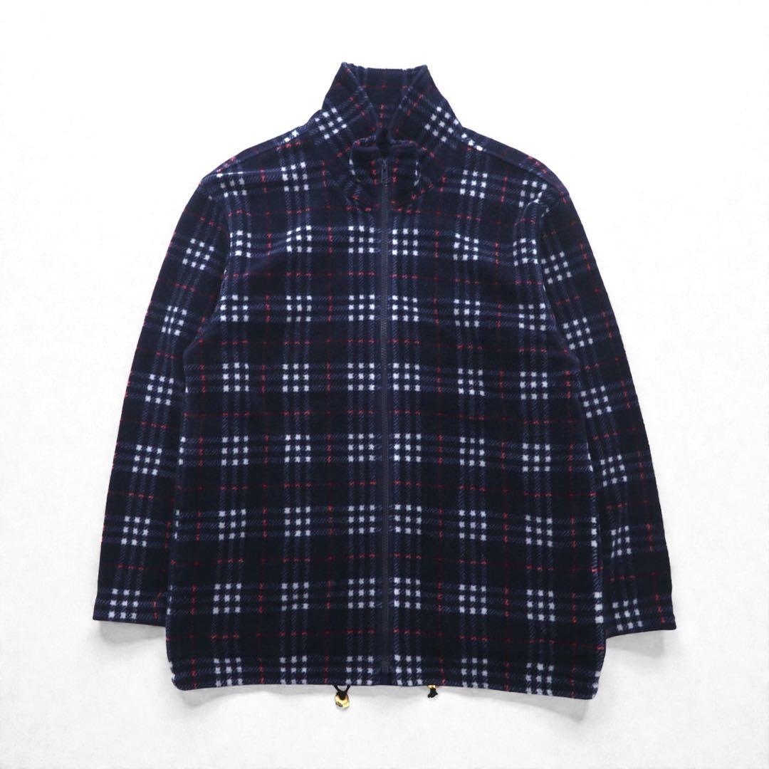 BURBERRY ノバチェック フルジップ フリースジャケット L ネイビー
