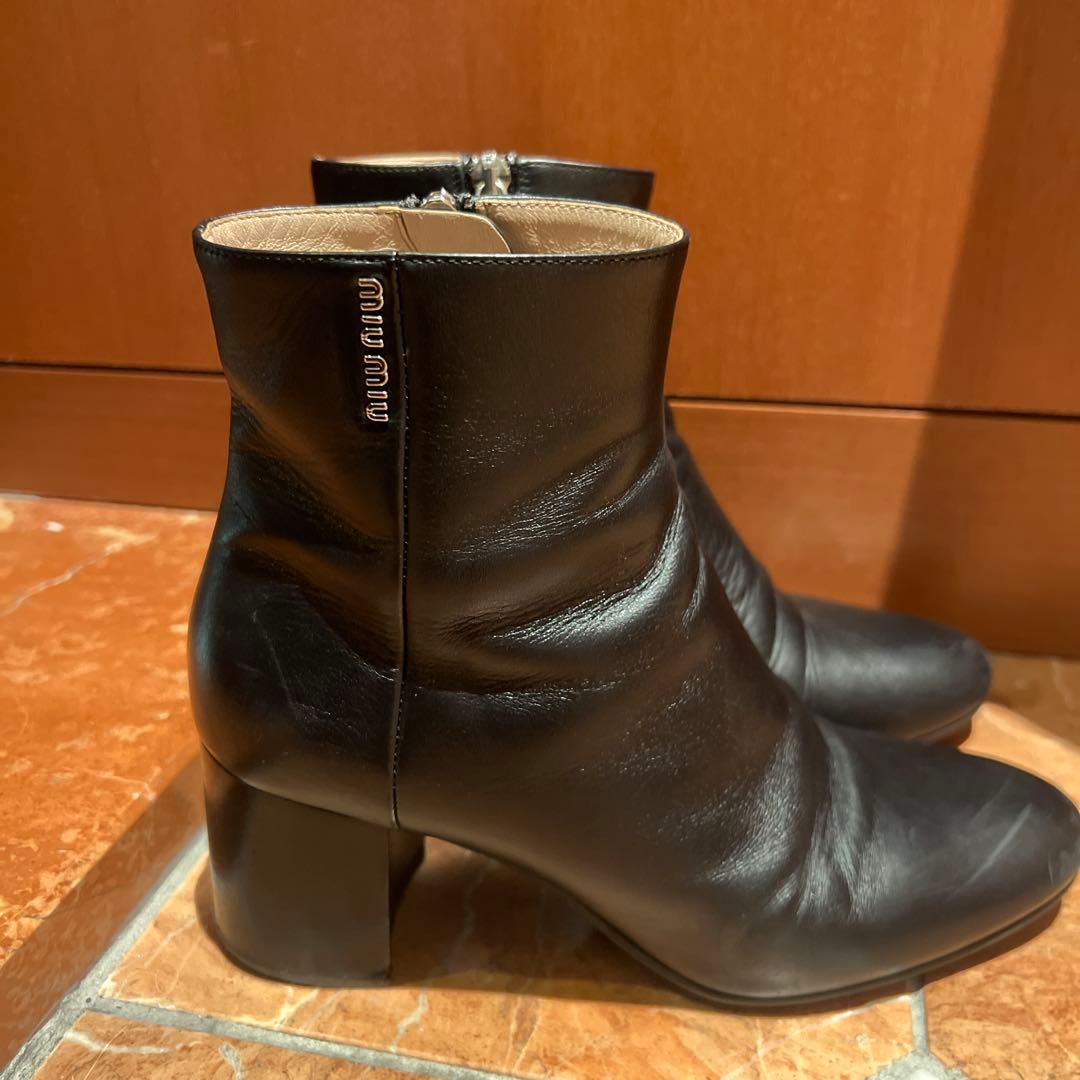 MIUMIU ブーツ 36 革 Miu Miu マルチバックル レザーブーツ | ブラック | FARFETCH JP