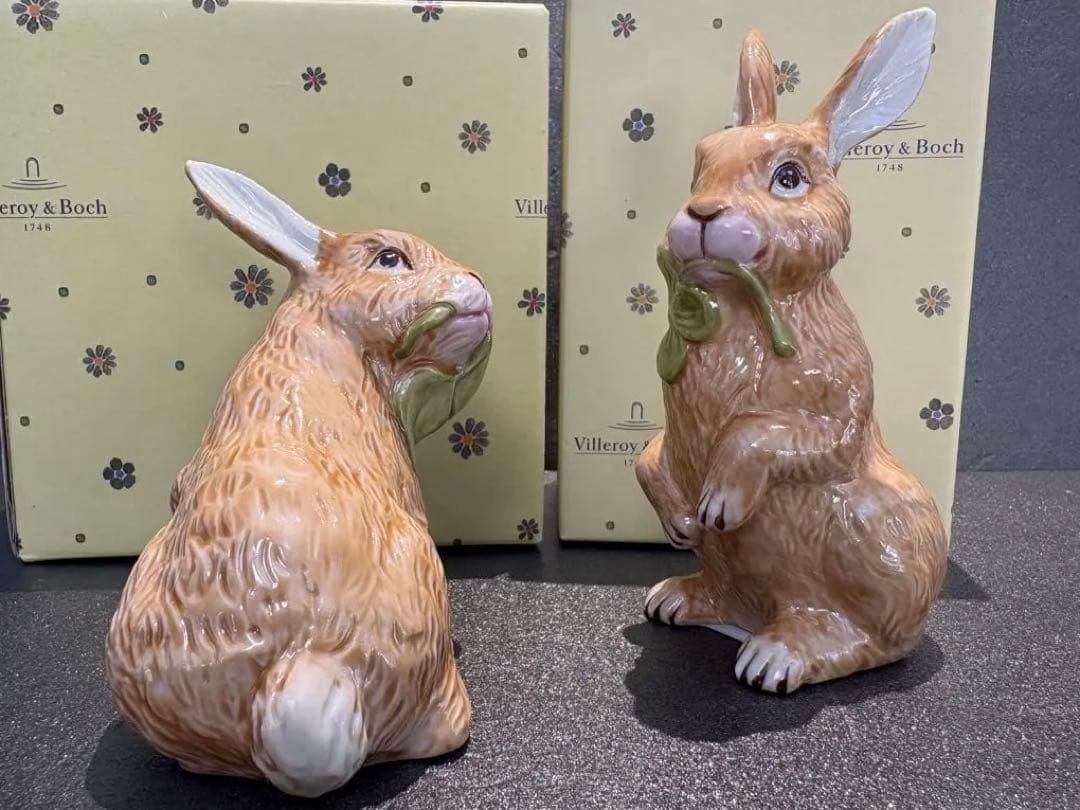 レア箱付】ビレロイ&ボッホ うさぎ 置物 2セット イースター - メルカリ