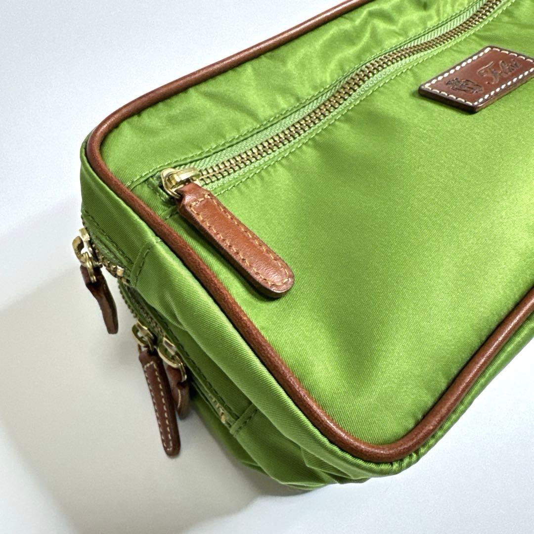 極美品】Felisi フェリージ ナイロンポーチ 719 グリーン - メルカリ