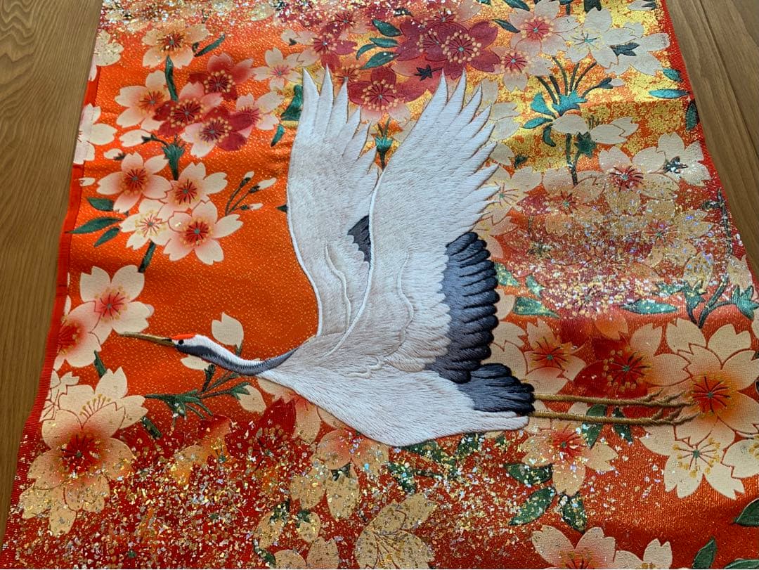 ☆京都発・豪華絢爛・新品 西陣織打掛 鶴 織物・タペストリー！ - メルカリ