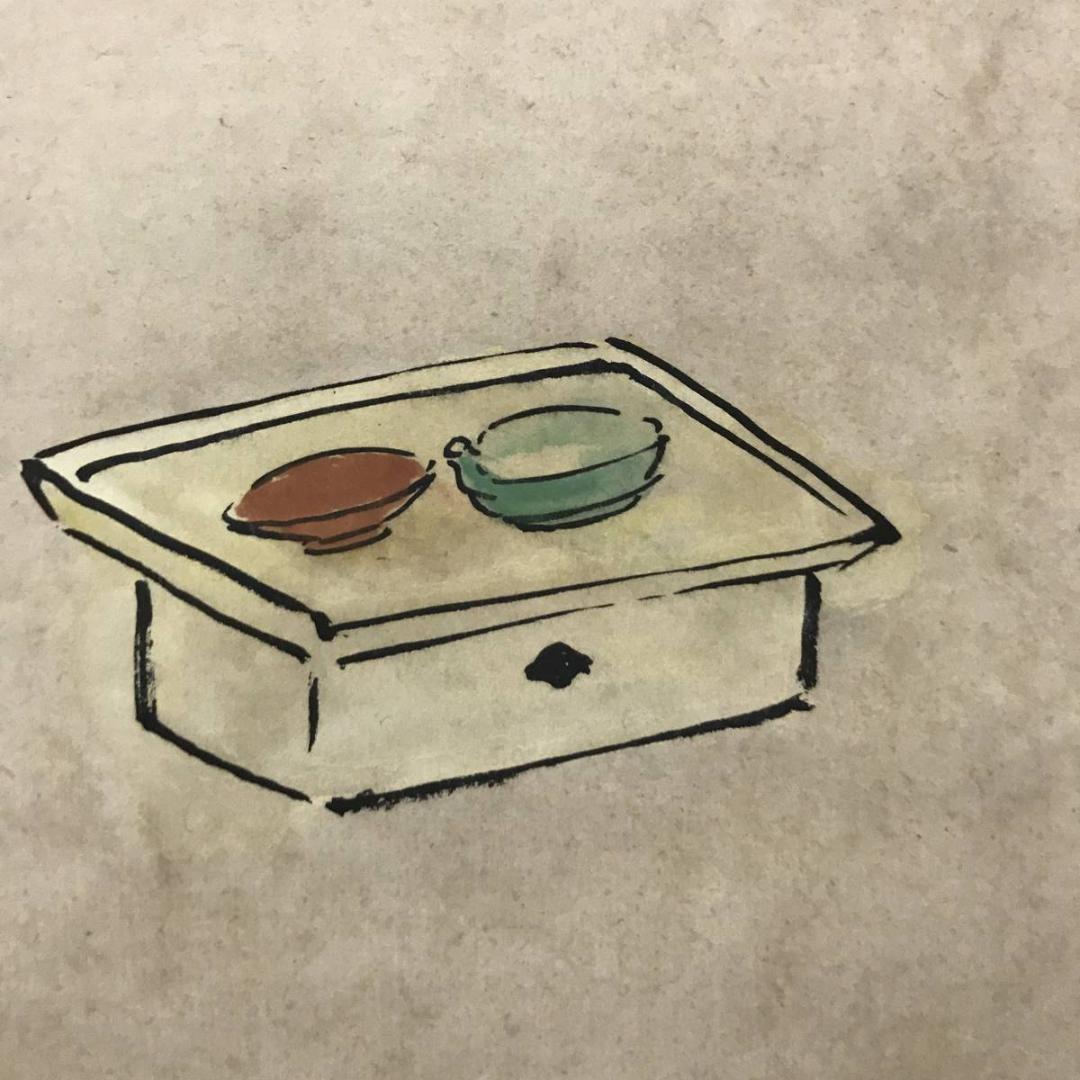 模写】渡辺崋山/寿仙酔舞図/正月祝踊り恵比須/掛軸/名家伝来/AB-754