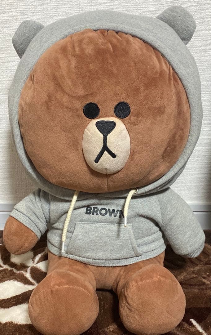LINE ブラウン ぬいぐるみ パーカー - メルカリ
