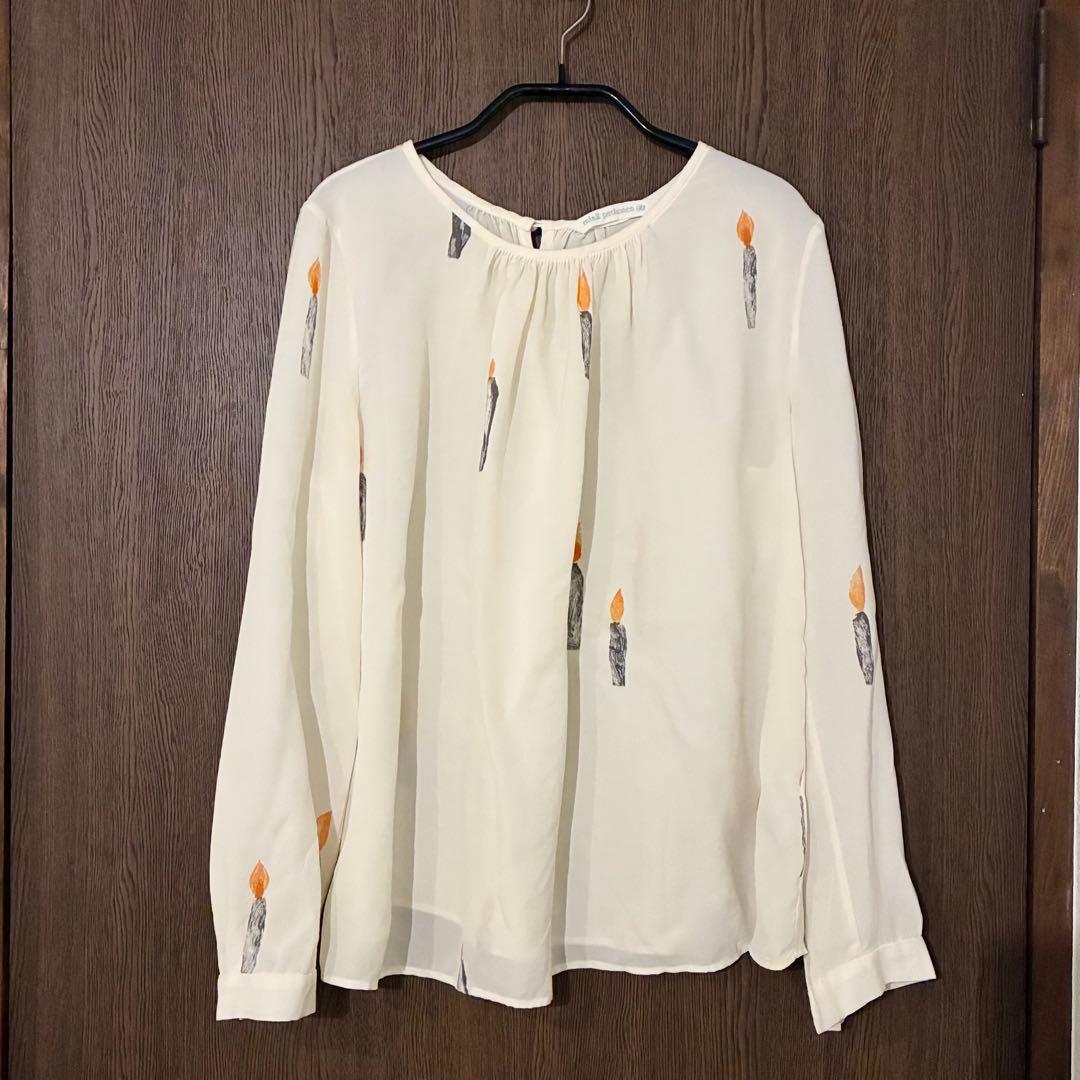 mina perhonen candle シルクブラウス 38 mina perhonen（ミナペルホネン） 【美品/2024SS/定価5.9万】ミナ