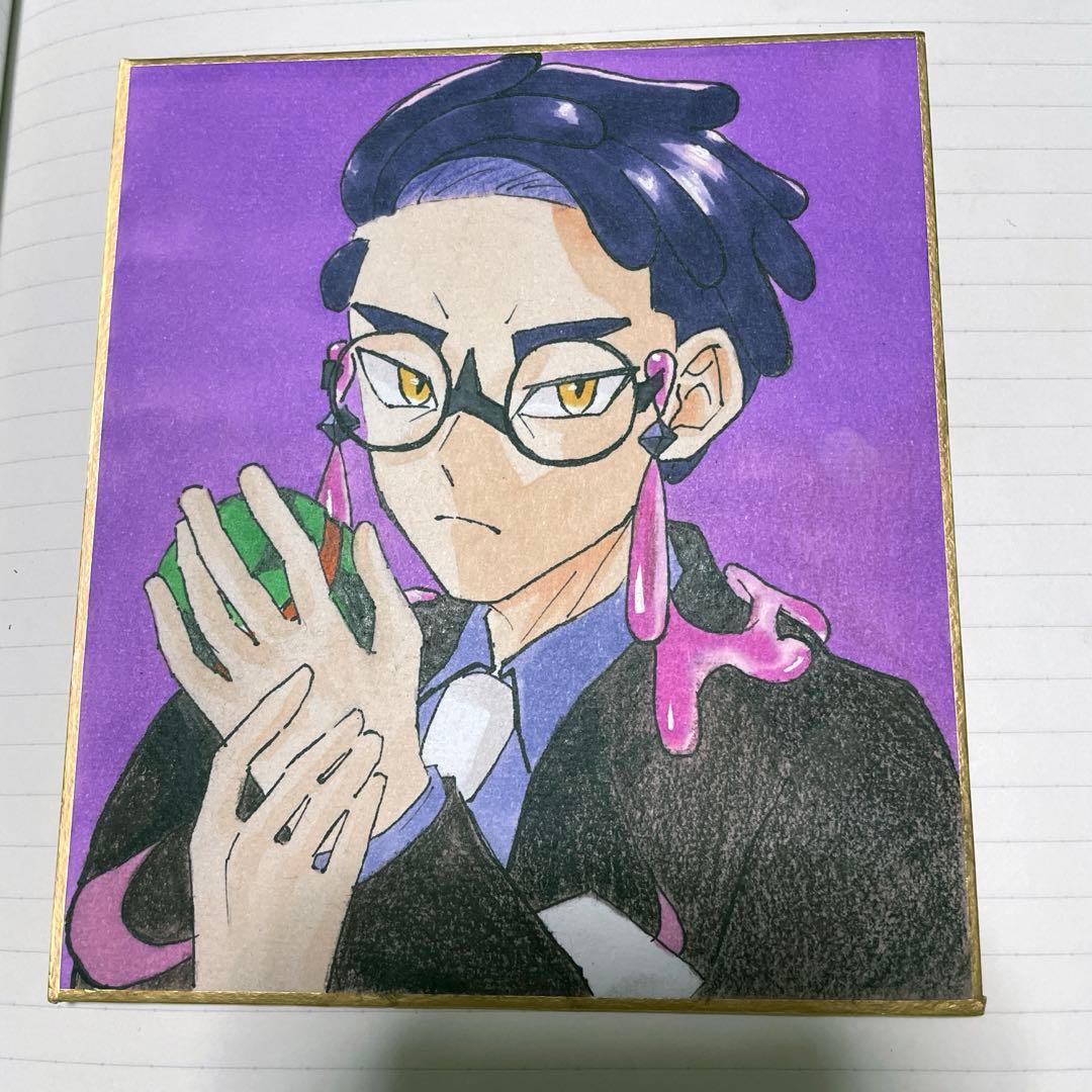 ポケモンZA カラスバ ファンアート 手描きイラスト アナログ 色紙