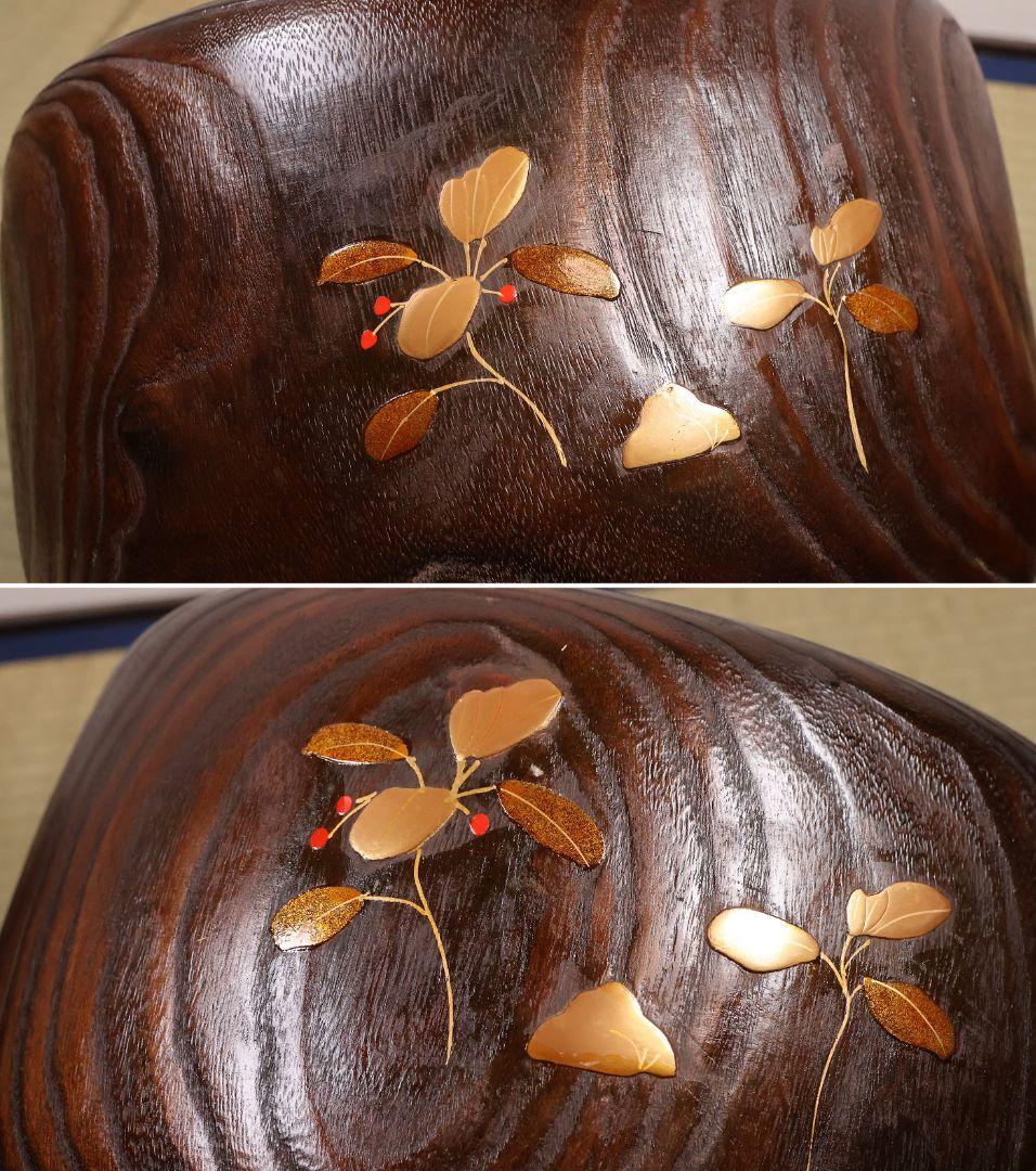 桐火鉢一対 幅31cm 菊 金蒔絵 草花 木箱 古民具 漆芸【MB263】 - メルカリ