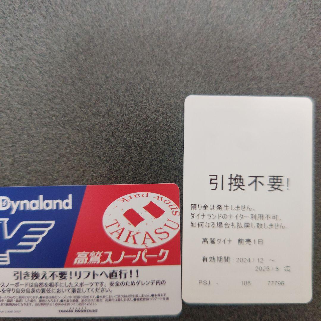 ダイナランドと高鷲スノーパークの引換不要リフト券2枚セット ダイナランド 高鷲スノーパーク 共通リフト券 3枚セット 引き換え不要