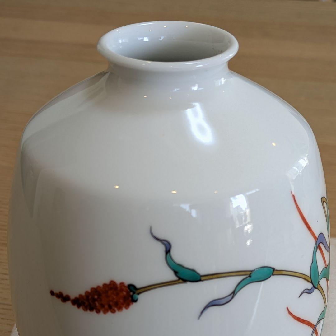 人間国宝 十四代酒井田柿右衛門 錦 粟鶉文 花瓶 共箱 栞 本物 - メルカリ