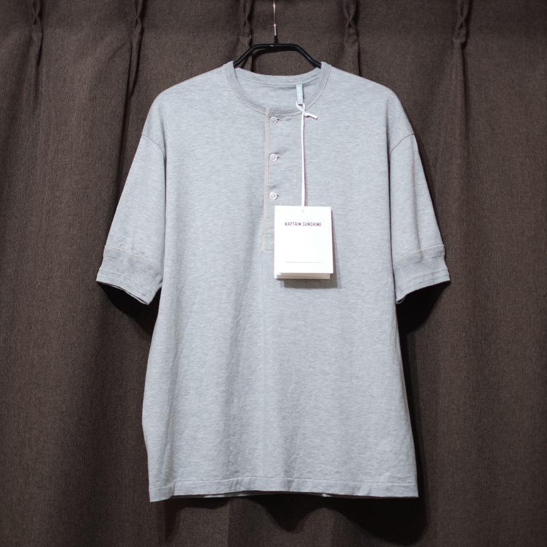 極美品36】通年キャプテンサンシャイン ヘンリーネックTシャツ グレー