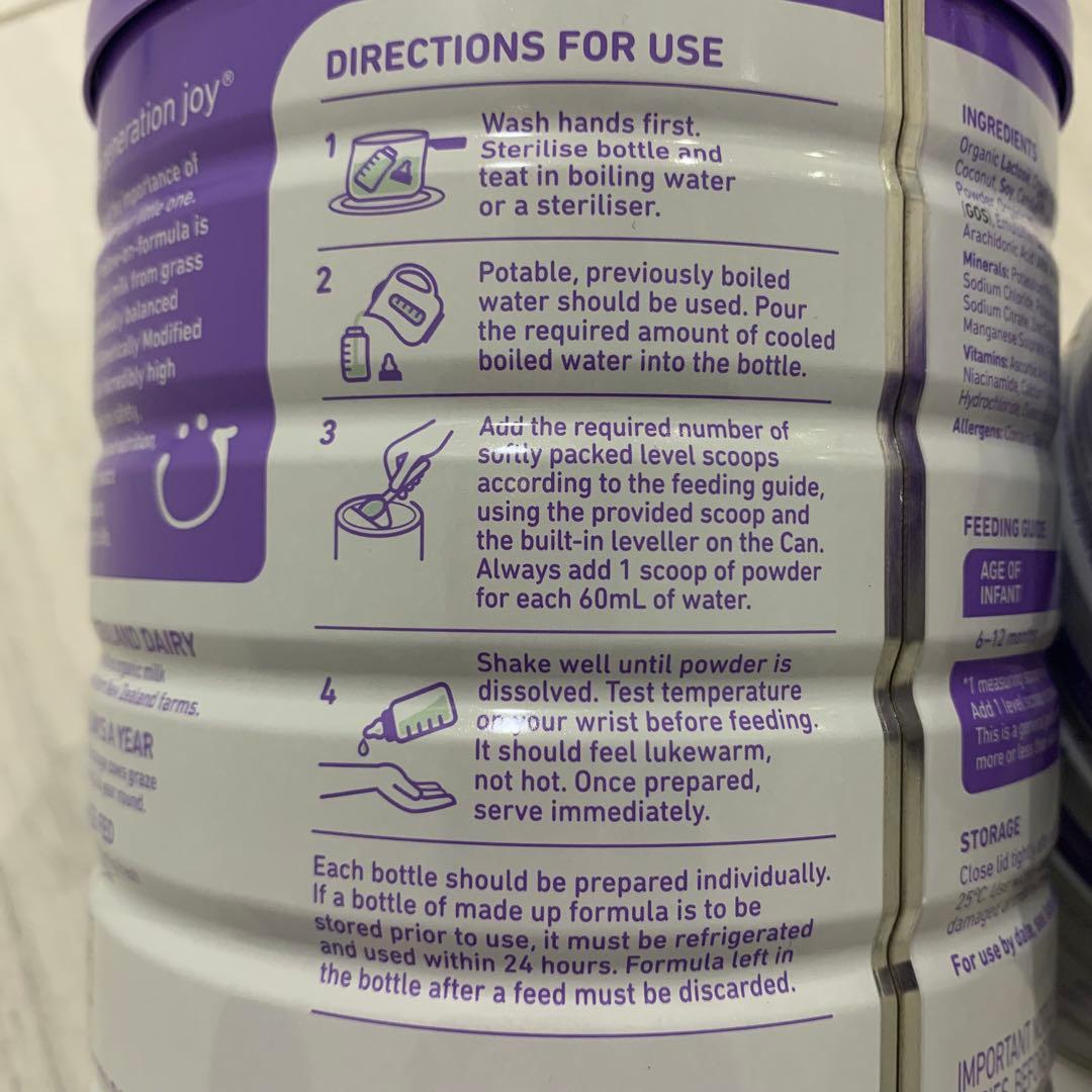 bubsOrganicバブズバブス粉ミルク800gステップ2(6〜12ヶ月)×4