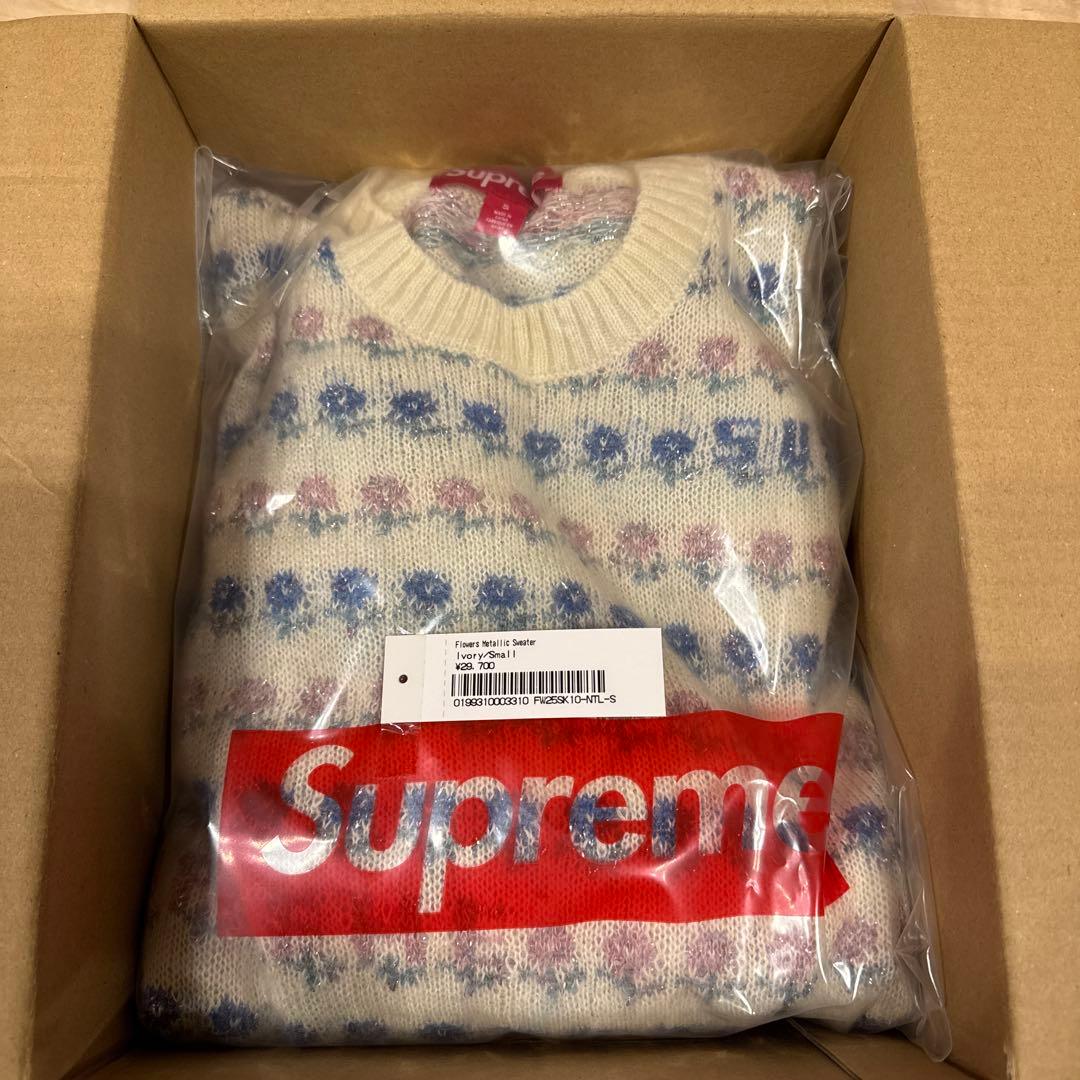 Supreme Flowers Metallic Sweater Ivory S - メルカリ