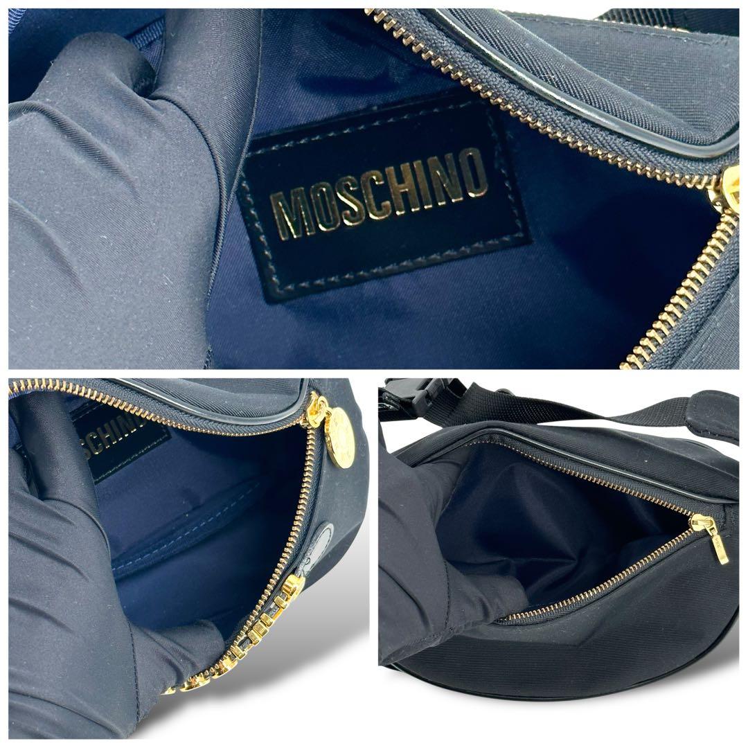 希少 未使用級 モスキーノ ビックロゴ ウエストバッグ ボディバッグ G