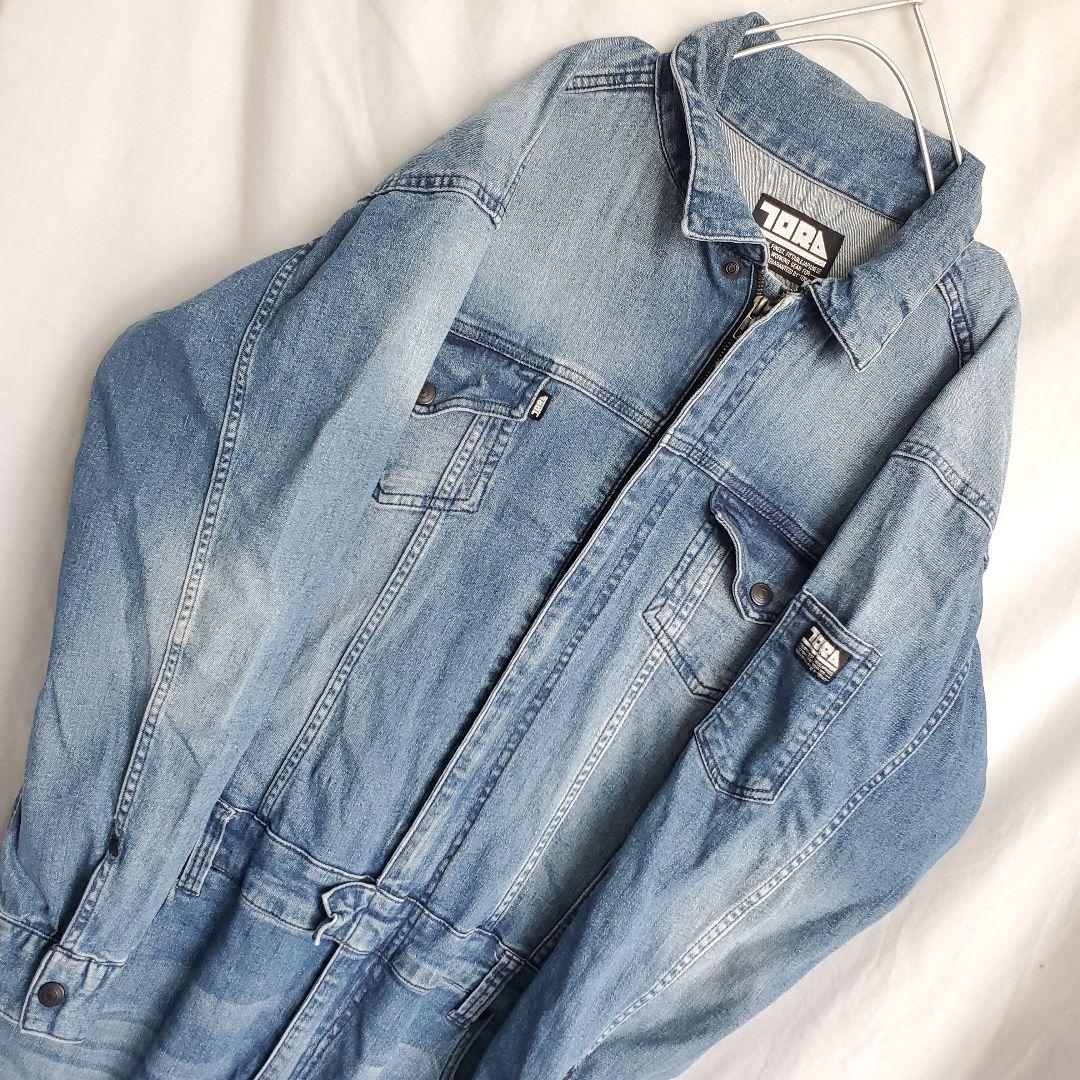 寅壱 デニム つなぎ ツナギ メンズ 作業着 ストレッチ 鳶職 デニム