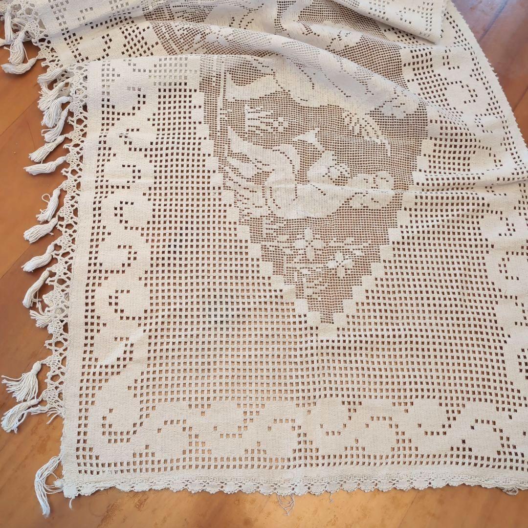 フランス アンティーク クロッシェレース カーテン エンジェルフィレ