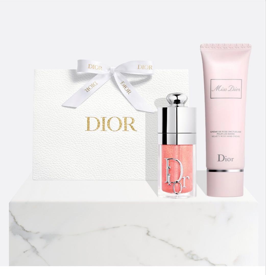 (未使用未開封)Dior リップ001＆ハンドクリームセット ラッピング済 Christian Dior（クリスチャン・ディオール） バレンタイン限定 DIOR