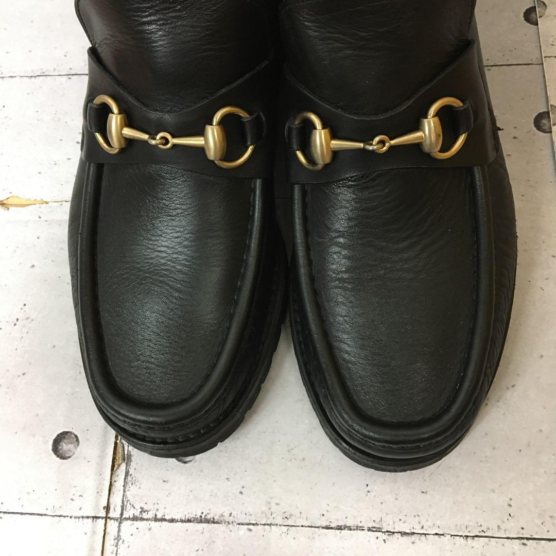 美品　GOCCI グッチホースビットモカシン　ブラック42E 27.0cm