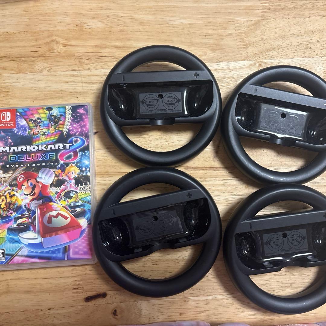 マリオカート8 デラックス + ハンドル4個 - メルカリ