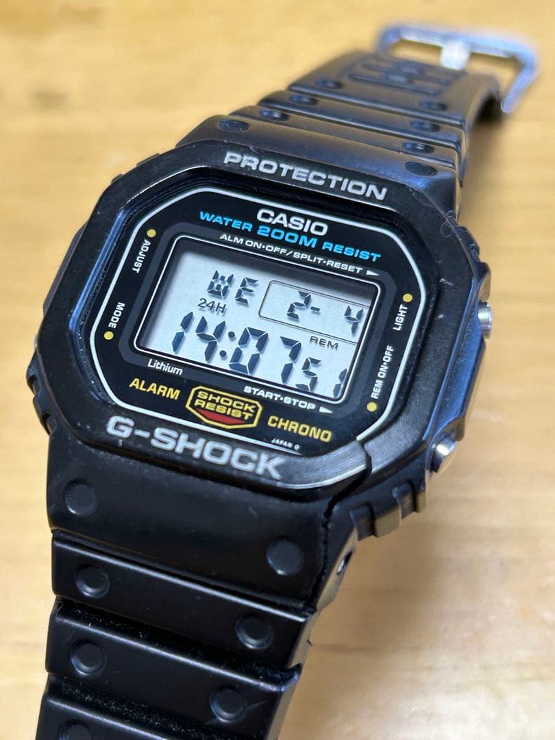G-SHOCK DW-5600C スピード 200M スクリューバック　豆球緑 DW-5600C-9V 海外スピード レストア品 ゴールドVer. グリーン豆球 – G