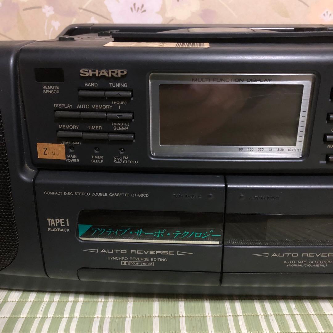 昭和レトロ】SHARP CDラジカセ/QT-88CD ダブルカセット ラジオ - メルカリ