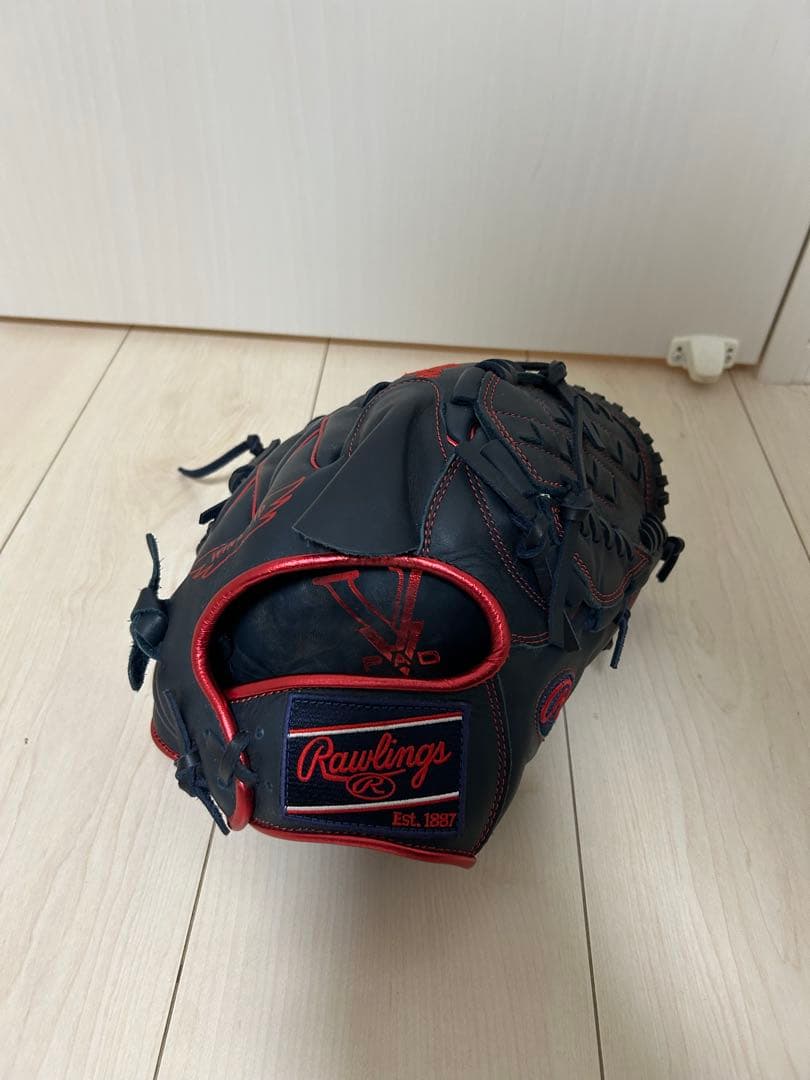 Rawlings 軟式グローブ Wing Tip ネイビー/レッド Rawlings Heart of the Hide 11.5 Wingtip I Web Purple Orange Right