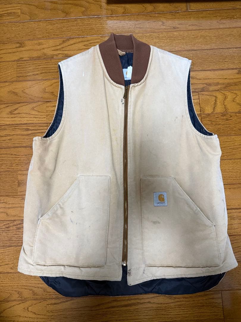 Carhartt カーハート ダック ベスト 古着 ベージュ 中古・古着通販】CarHartt (カーハート) 80Sダックベスト ベージュ