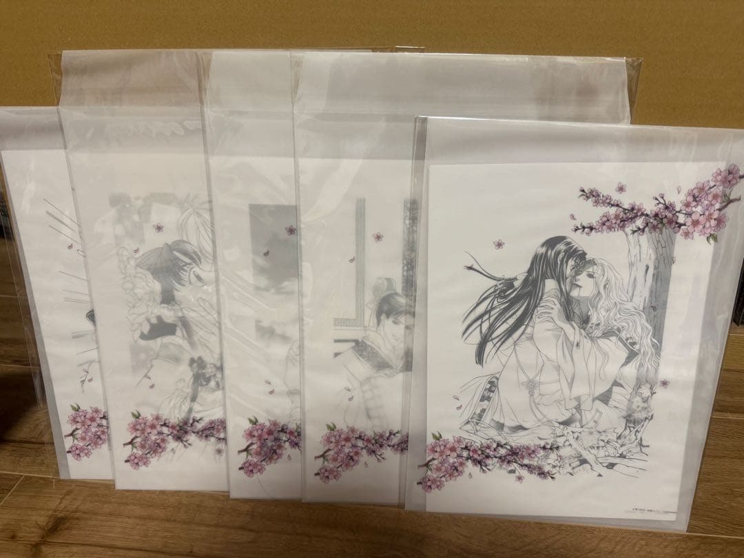 【未開封】20周年記念「彩雲国物語 原画展」モノクロ複製画　5種　まとめ売り 1_b7332379-4a23-4118-bbc9-