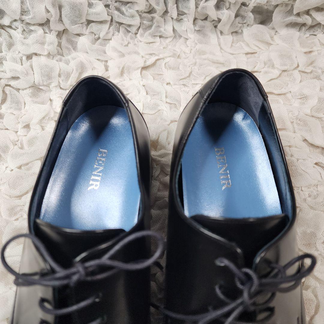 美品 ベニル プレーントゥ ドレス レザー シューズ 6㎝ヒールアップ