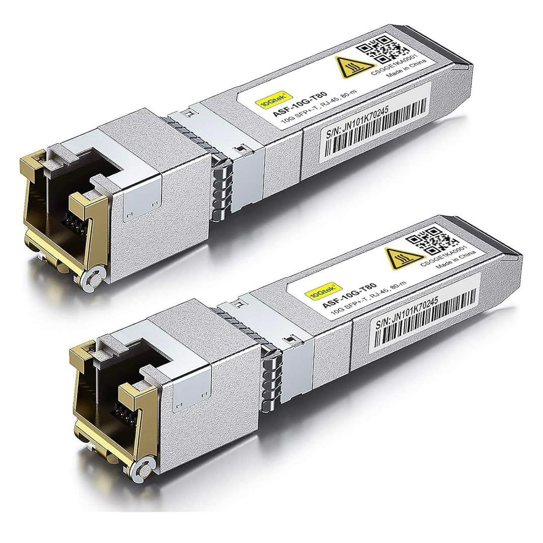 新品　10Gtek 10GBase-T SFP+モジュール　RJ-45 2個入り Intel互換 10GBASE-T SFP+モジュール(銅製、30m、RJ-45、LOS) - FS