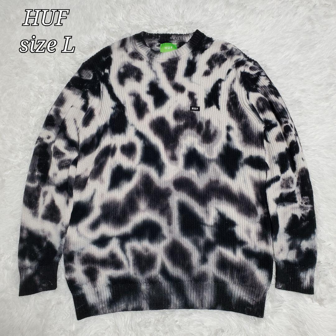 HUF　ハフ　タイダイ柄　ニット　セーター　L　22aw　しうまる様 HUF（ハフ）の「BAR LOGO TIE DYE CREW SWEATER / HUF セーター ニット