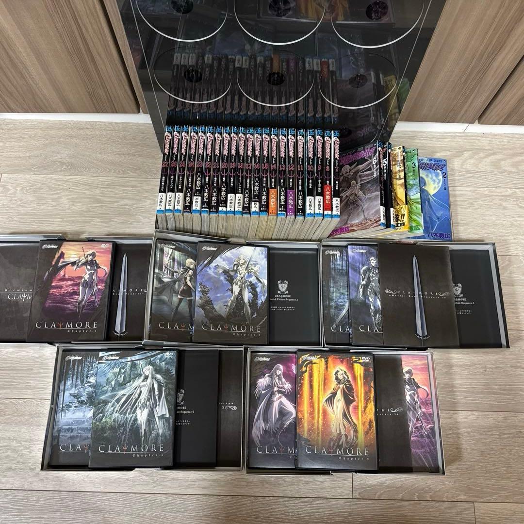 クレイモア DVD全5巻 全巻購入特典アートコレクション付き&単行本1巻ー27巻