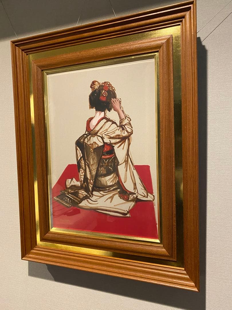 日本画　小松崎邦雄　舞妓 リトグラフ版画 小松崎邦雄 「稲穂の舞妓」商品番号34110106- 絵のある