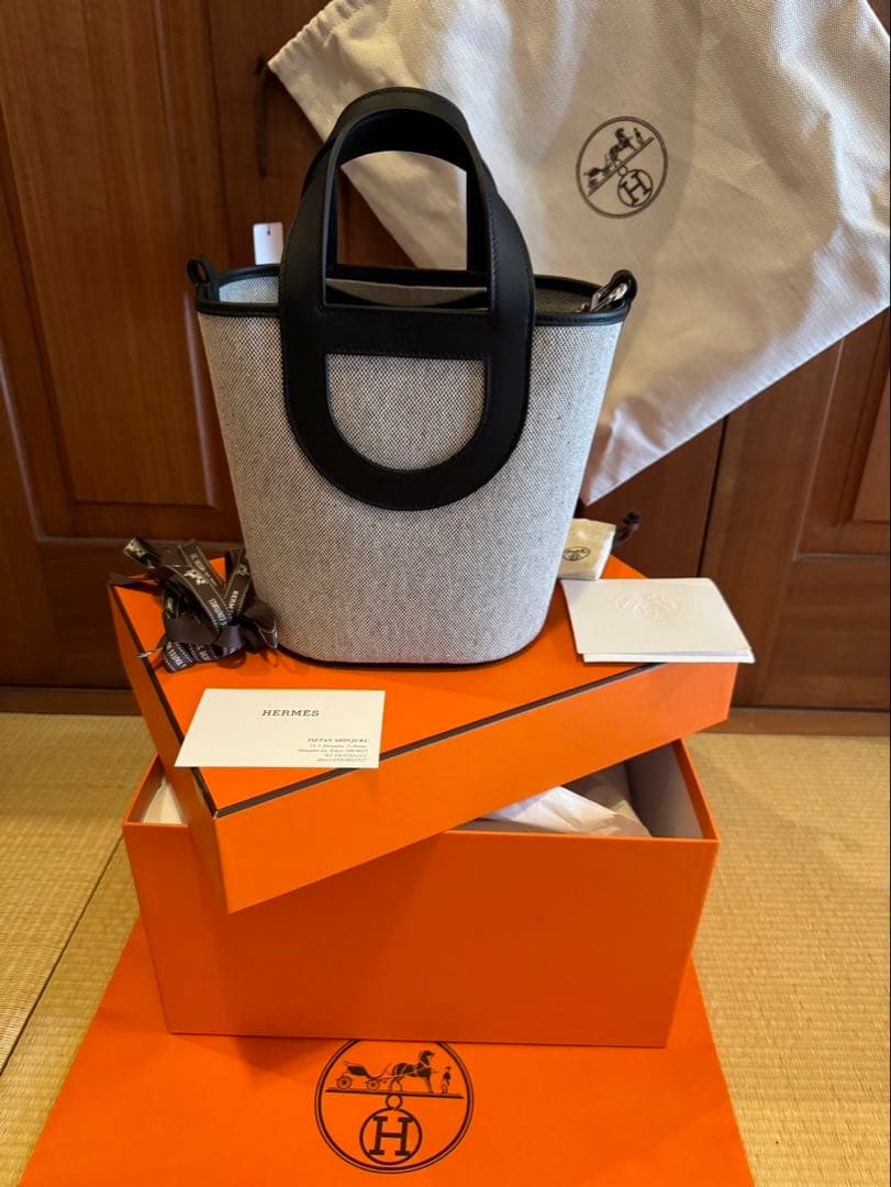 HERMES インザループ 18 黒 ブラック キャンバス - メルカリ