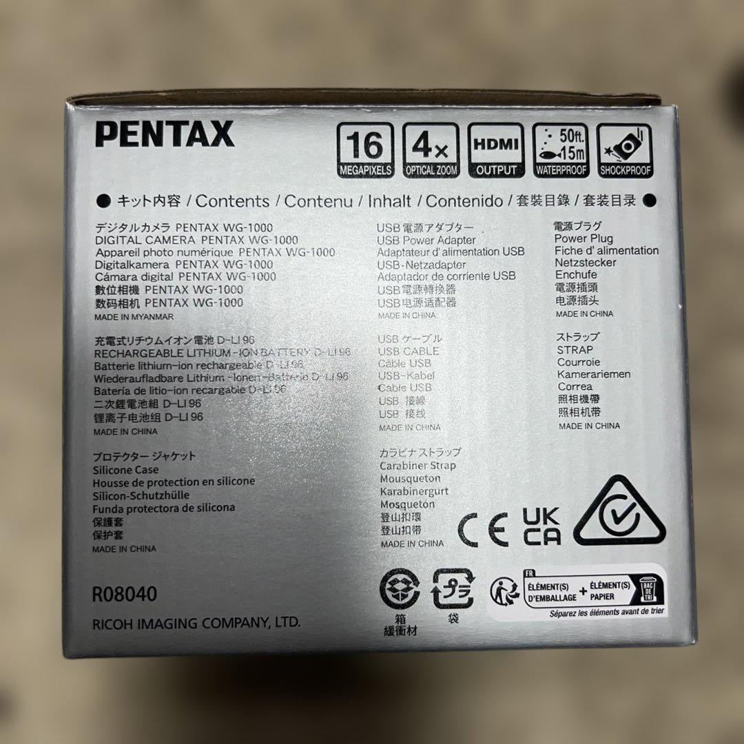 新品未使用・オリーブ】PENTAX WG-1000 防水デジカメ 付属品完備