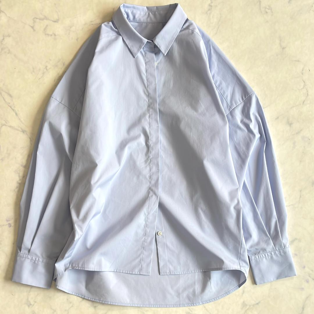 極美品♪ソージュ 現行販売 コクーンシャツ 長袖 水色 サイズM qv1