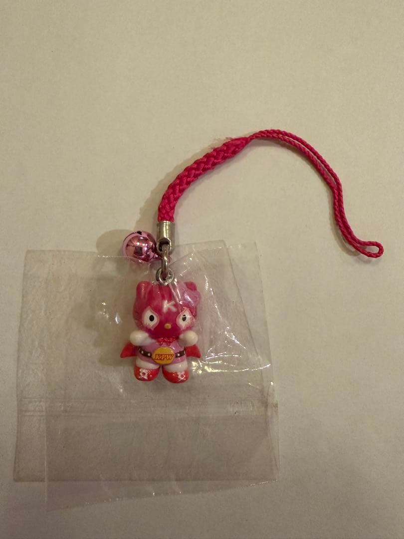 【激レア】覆面レスラー キティ 全日本 プロレス 根付け ストラップ ハローキティ フェイスマスコットストラップ 日焼けキティ キティ