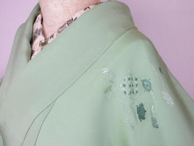 未着用に近い！さが美製＊薄萌葱色＊豪華刺繡尽し＊特選＊訪問着＊１６１ｃｍ＊裄６７