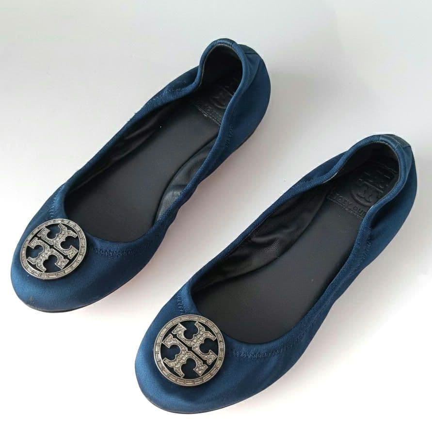 美品】TORY BURCH トリーバーチ シルク サテン フラットシューズ 6