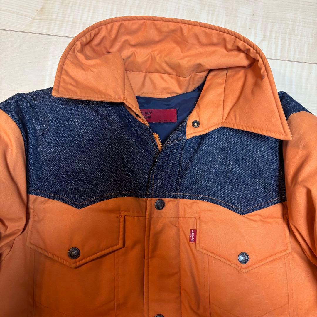 Levi's RED TAB ダウンジャケット オレンジ 濃紺デニム Mサイズ - メルカリ