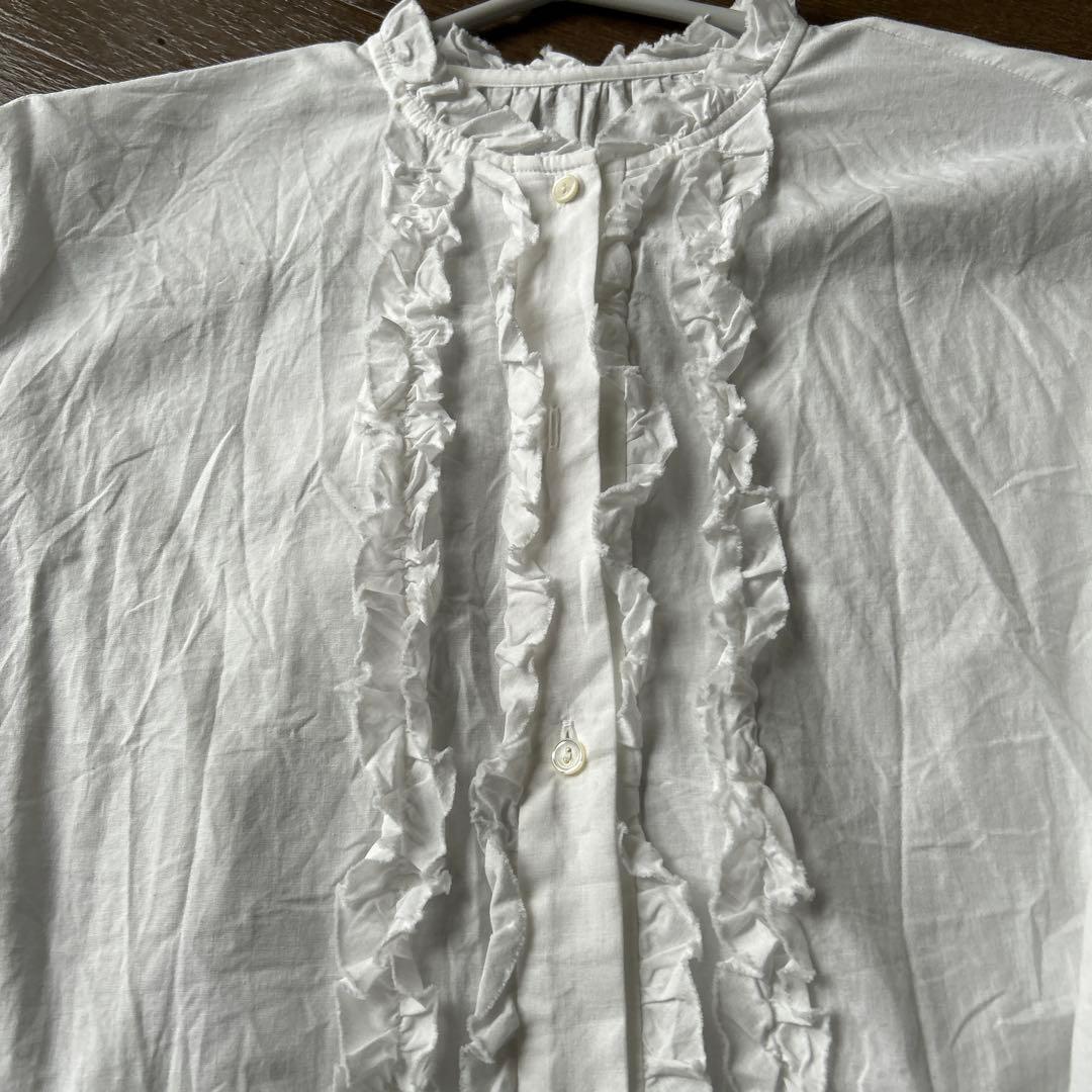 ワッシャーフリルブラウス 白 即完売 予約購入 ジャーナルスタンダード