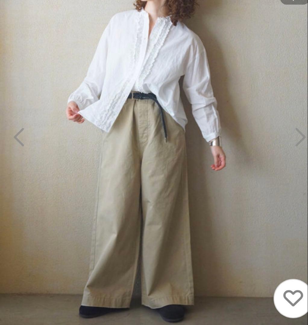 ワッシャーフリルブラウス 白 即完売 予約購入 ジャーナルスタンダード