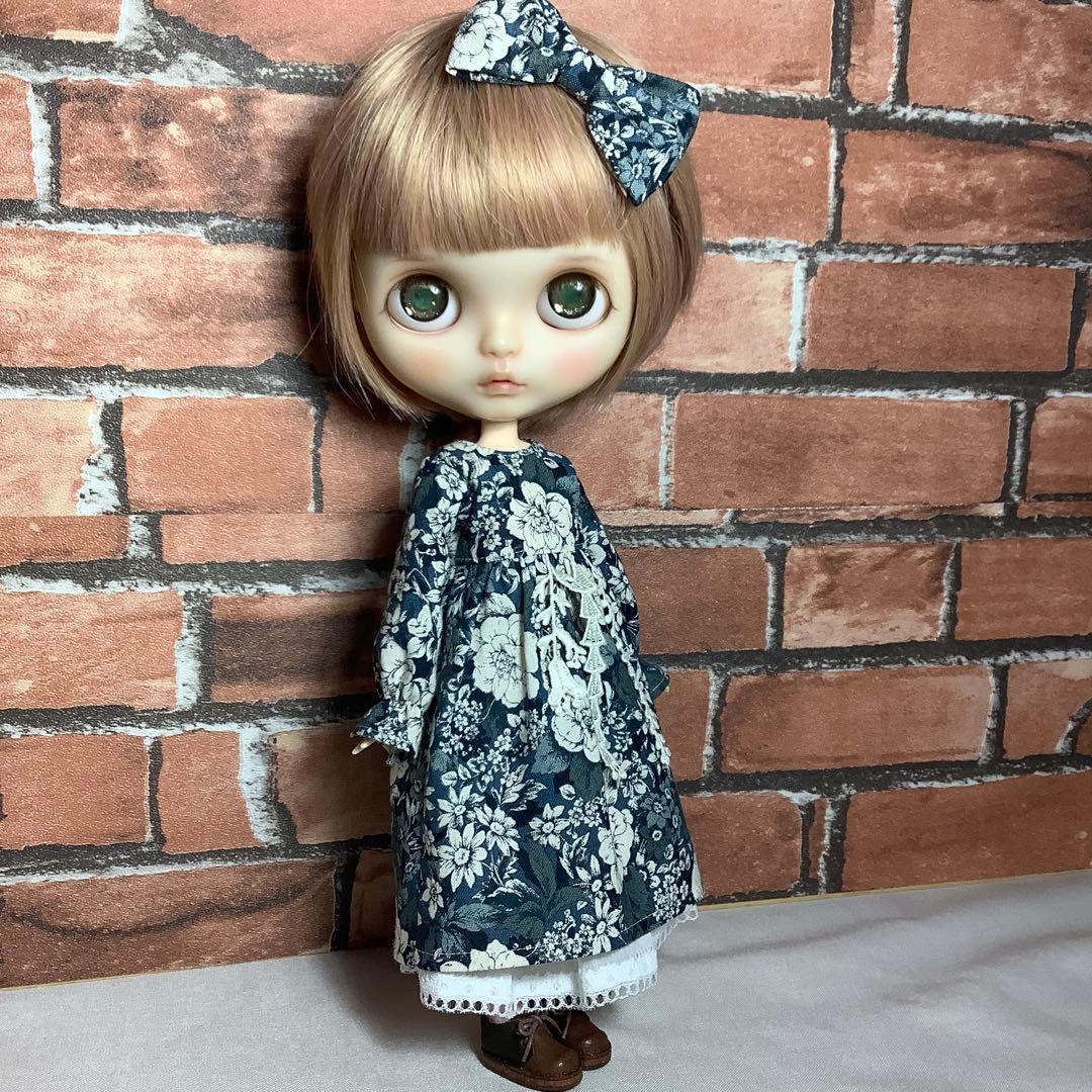 ブライスアウトフィット♡綿麻シーチング/ボタニカル柄ワンピース