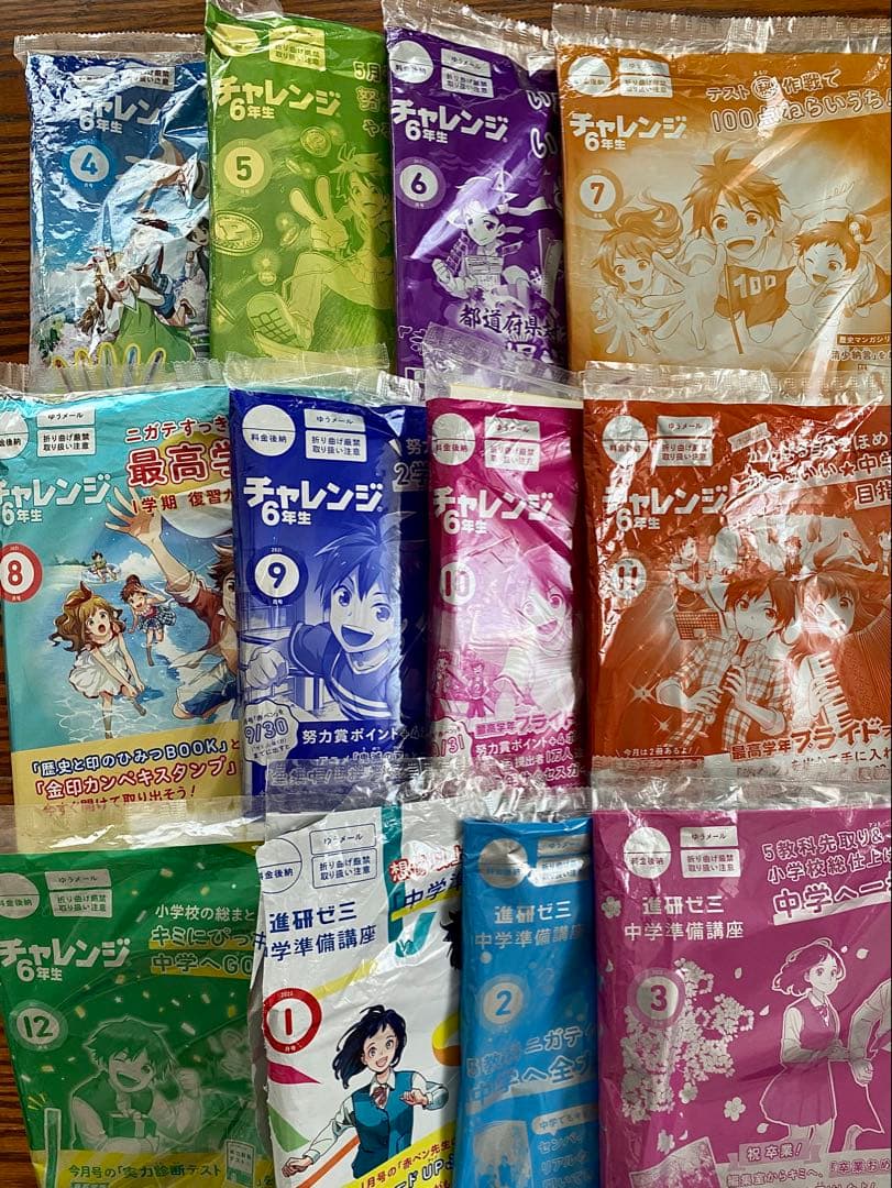 【未使用品まとめ売り】進研ゼミ　チャレンジ6年生　一年分 進研ゼミ 小学講座 チャレンジ 6年生 新6年生 スタートダッシュ